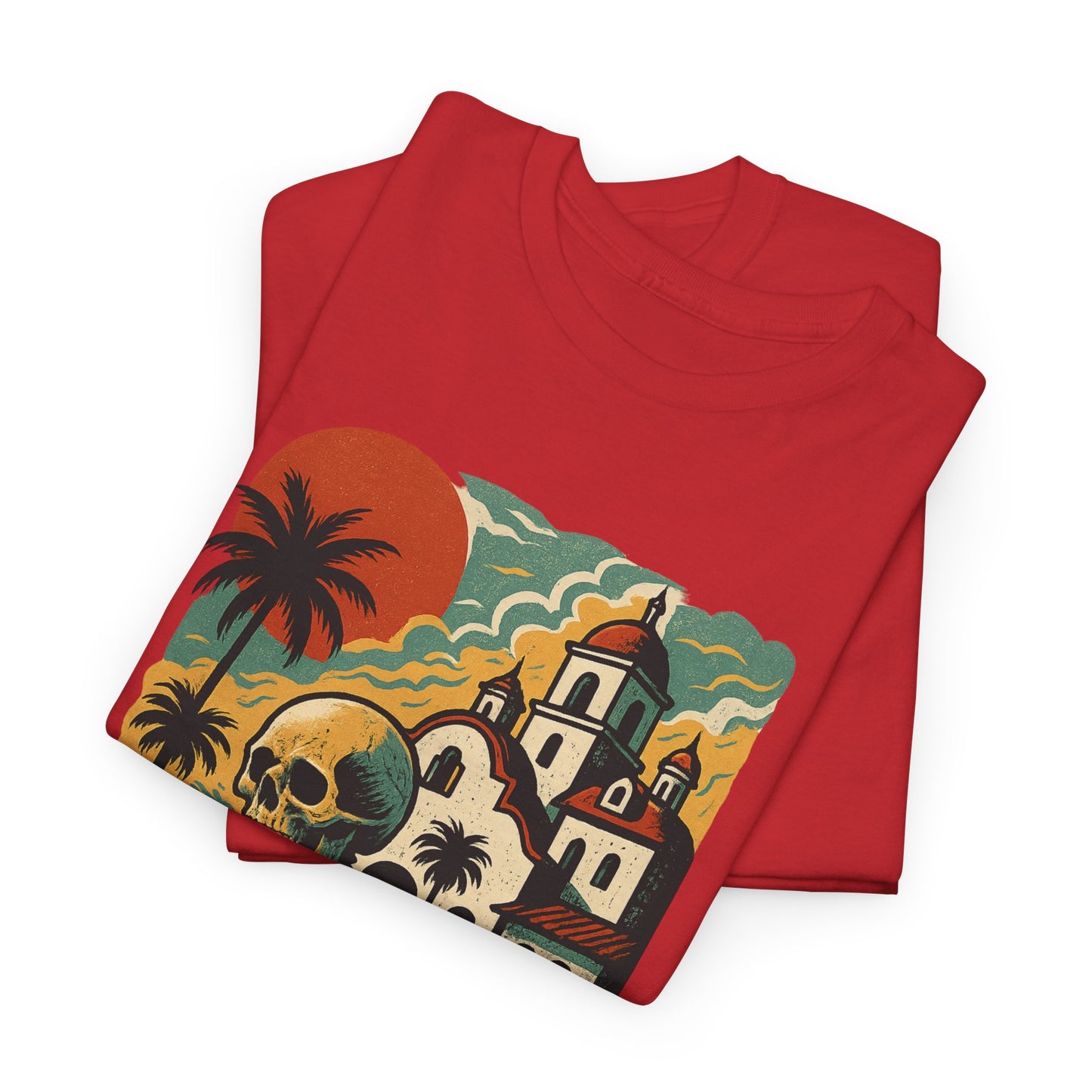 Retro Skeleton Palm Tree Tee, California Hotel, Vintage Beach T-Shirt, Unisex Graphic Top, Summer Vibes Shirt, Ideal for Halloween, Day of the Dead