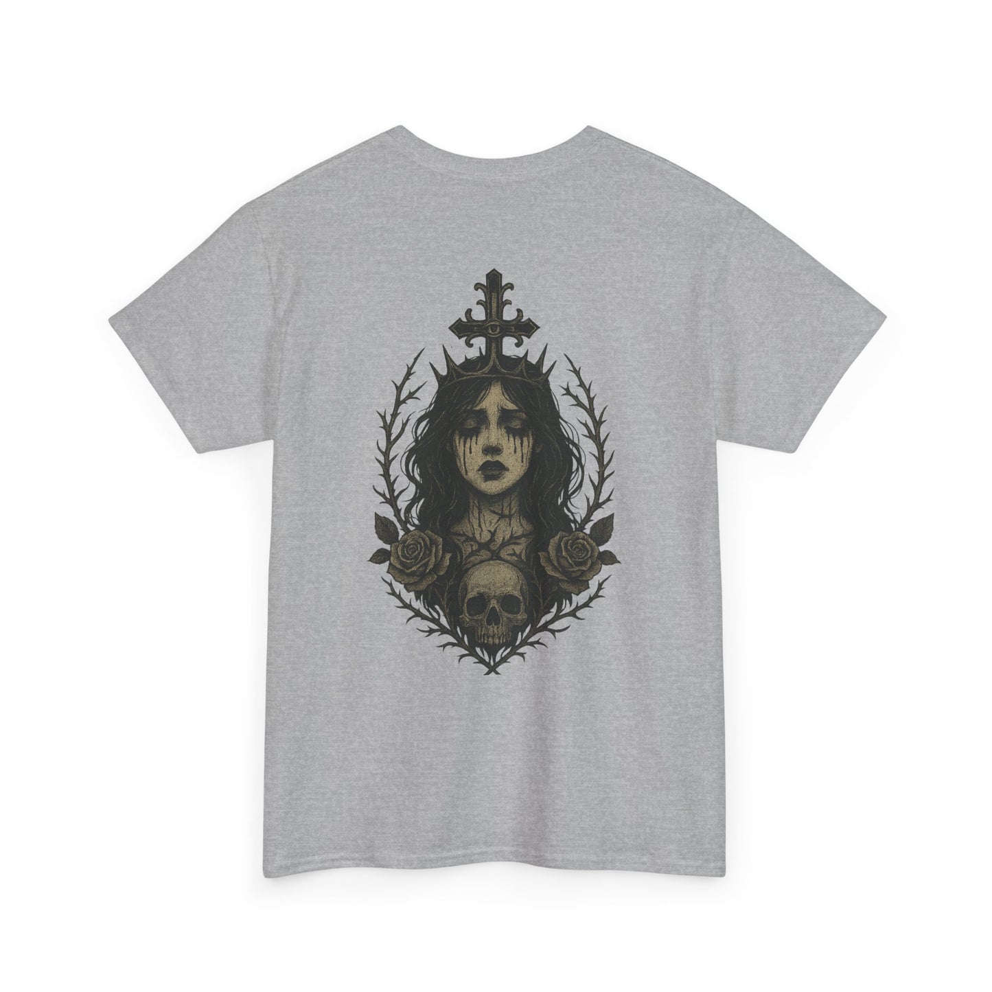 Gothic Lady Graphic Tee - Unisex Heavy Cotton Shirt, Bad Omen Alternative Fashion, Gift for Halloween, Outfit for Edgy Style, Unique Statement Top
