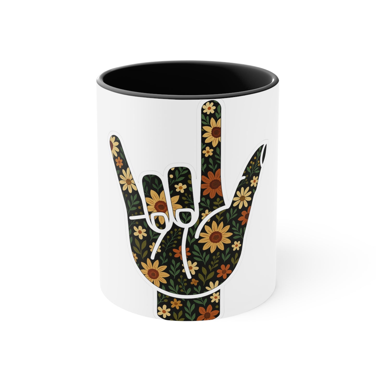 Floral ASL Symbol Mug – Sign with Style