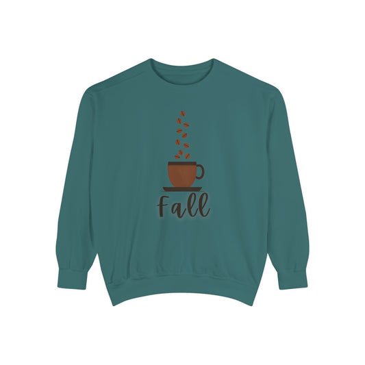 Fall Coffee Vibes Comfort Colors Sweatshirt, Cozy Sweatshirt, Trendy Fall Apparel, Gift for Coffee Lovers, Autumn Fashion