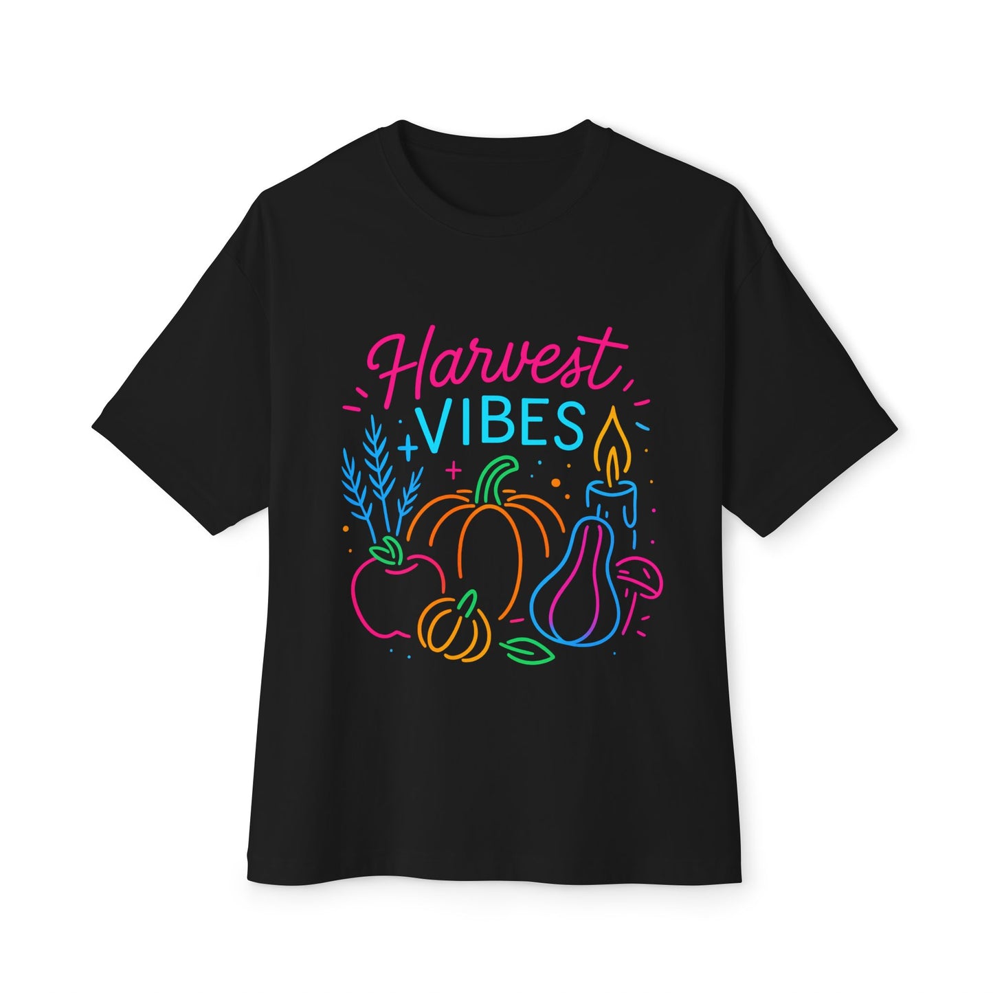 Harvest Vibes Oversized Tee, Fall Fashion, Relaxed Sweatshirt, Autumn Gift, Cozy Casual Top, Seasonal Style
