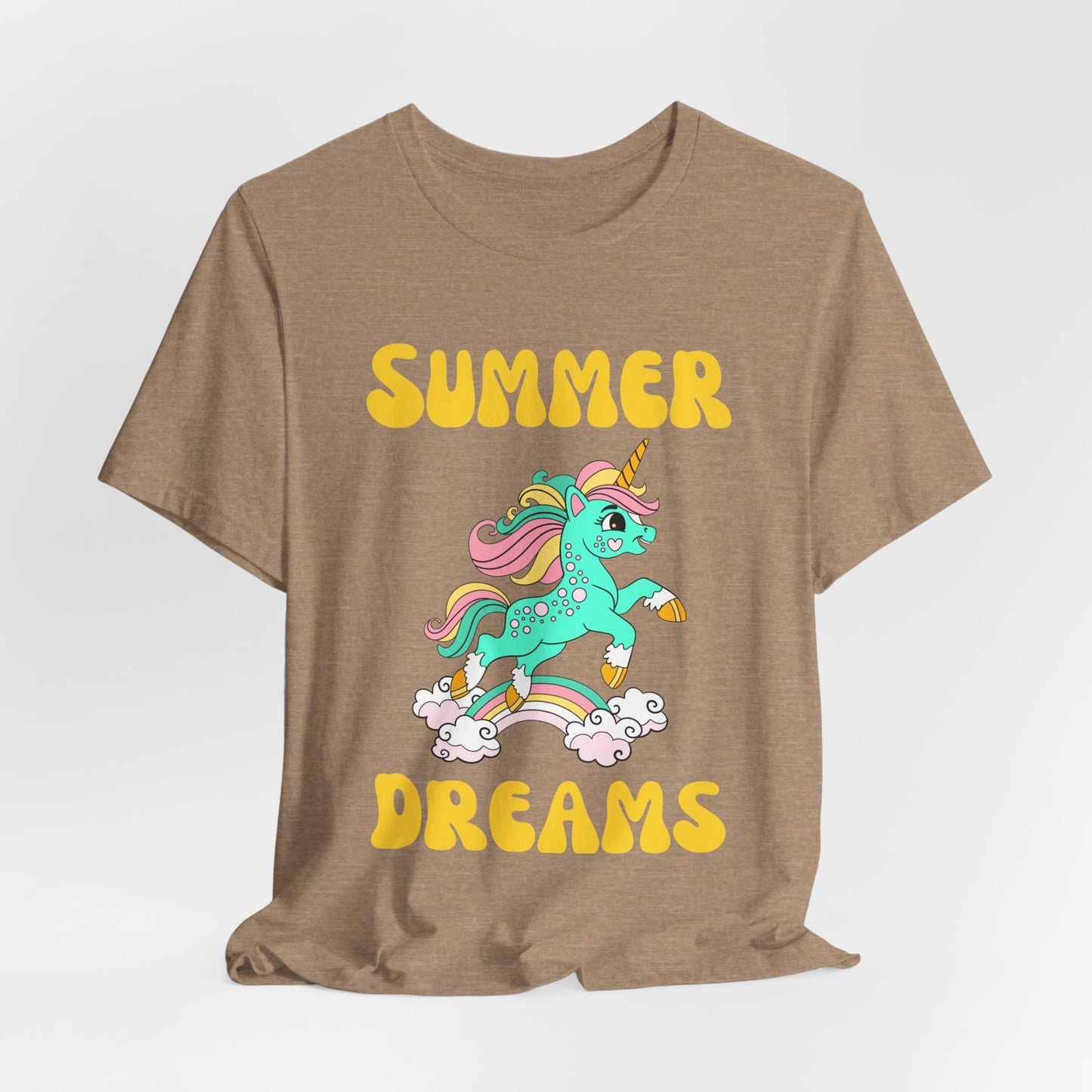 Unicorn Summer Dreams Tee, Casual Summer T-Shirt, Fun Unicorn Apparel, Gift for Kids & Teens