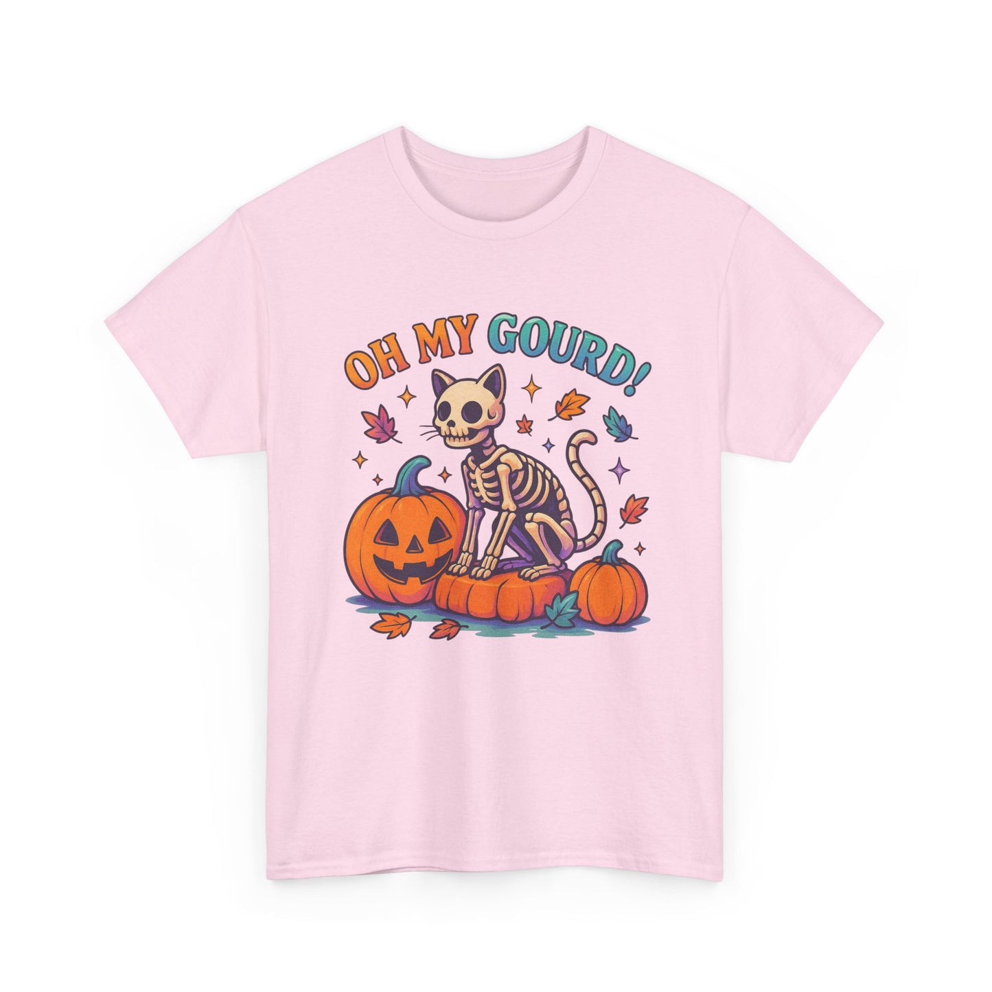 Halloween Cat Tee, Heavy Cotton T-Shirt, Fall Fashion, Cute Halloween Shirt, Pumpkin Lover Gift, Spooky Season Apparel