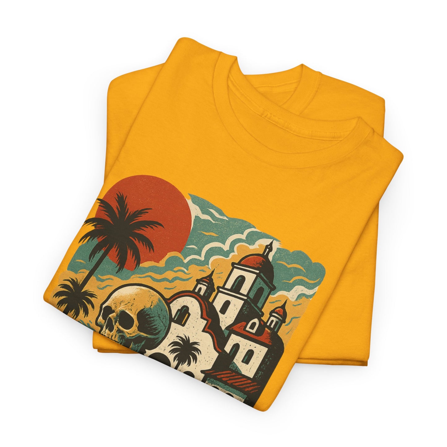 Retro Skeleton Palm Tree Tee, California Hotel, Vintage Beach T-Shirt, Unisex Graphic Top, Summer Vibes Shirt, Ideal for Halloween, Day of the Dead