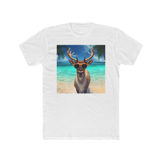 Funny Reindeer Tee, Summer Vibes in Christmas T-Shirt, Casual Outfit, Gift for Animal Lovers, Unique Graphic Tee, Vacation Beachwear