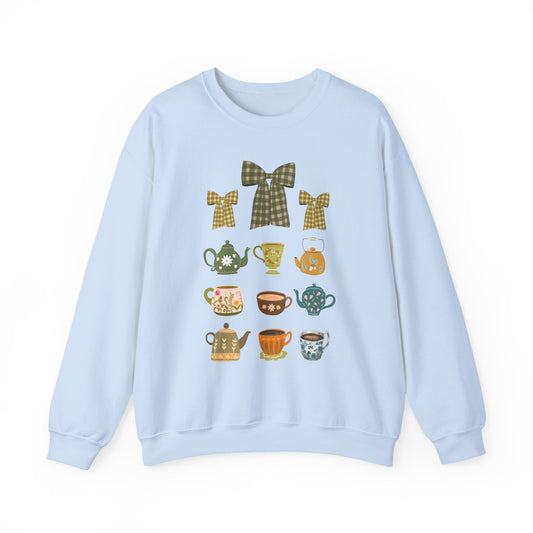 Cottagecore Tea Time Sweatshirt for Book Lovers, Gift for Tea Enthusiasts