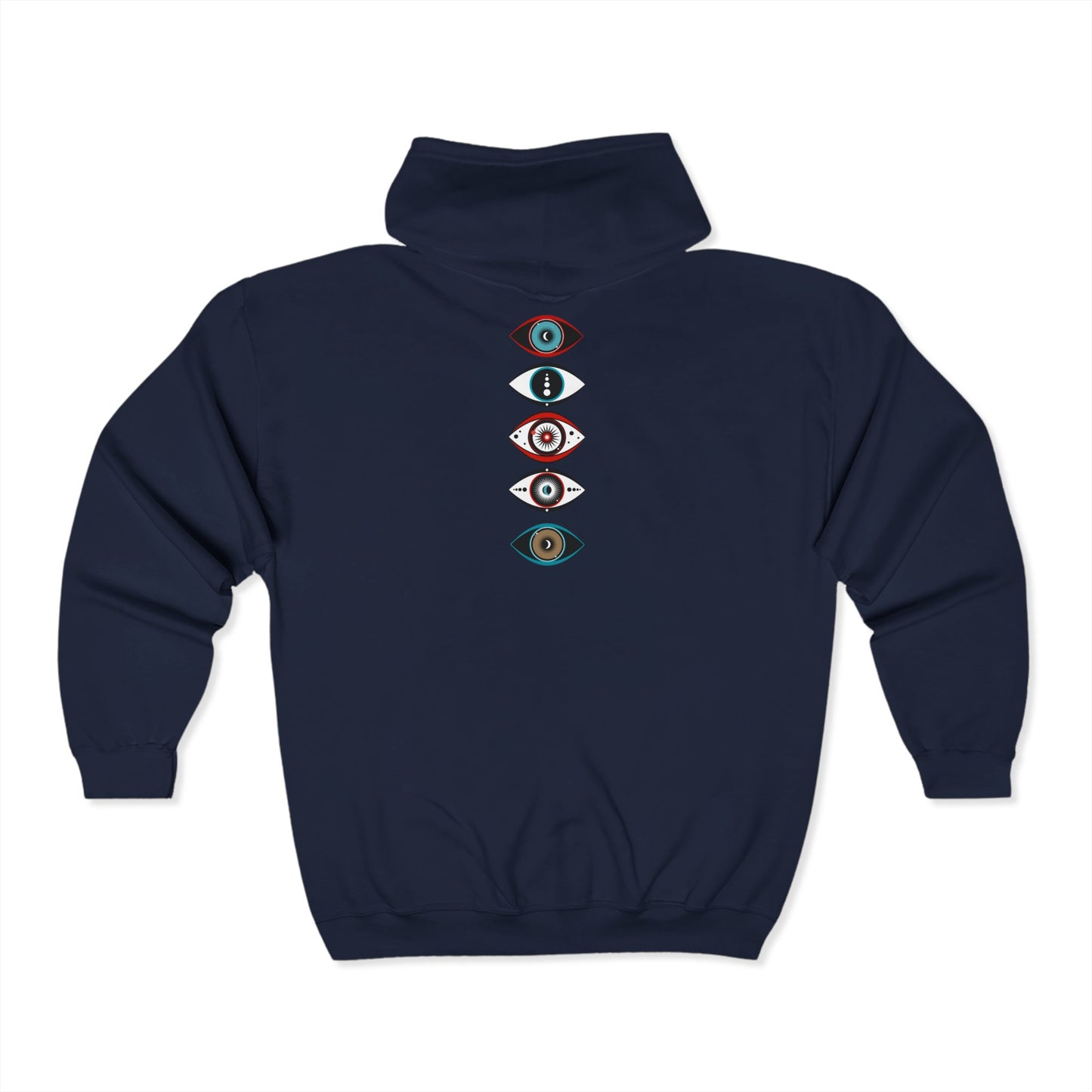 Evil Eye Zip Hoodie, Trendy Sweatshirt for Spiritual Vibes, Stylish Protection & Spiritual Streetwear