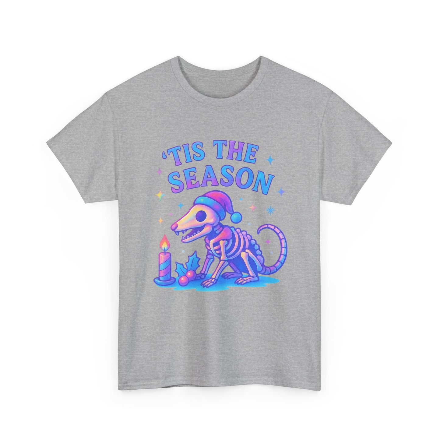 Skeleton Holiday Vibes Tee, Fun Unisex T-Shirt, Halloween, Christmas, Dog Lover Shirt, Unique Graphic Tee, Casual Wear