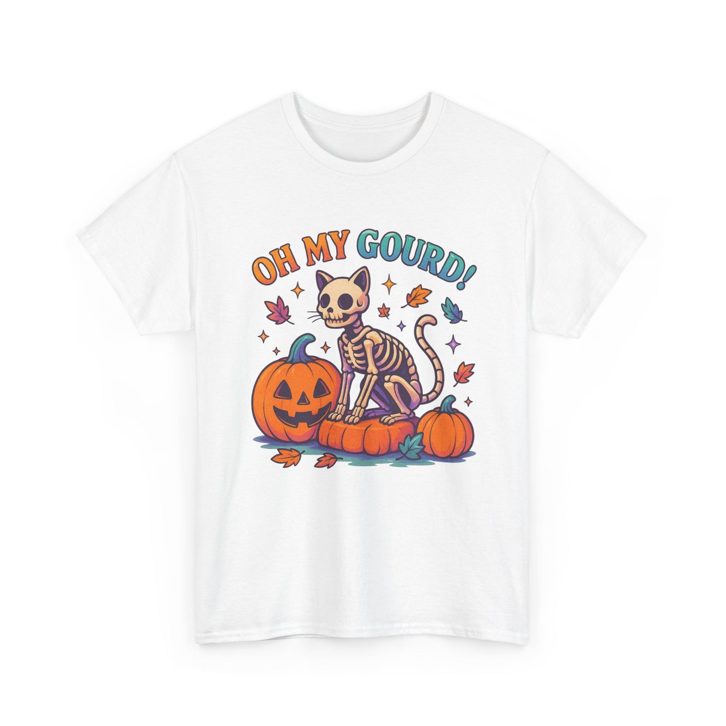 Halloween Cat Tee, Heavy Cotton T-Shirt, Fall Fashion, Cute Halloween Shirt, Pumpkin Lover Gift, Spooky Season Apparel