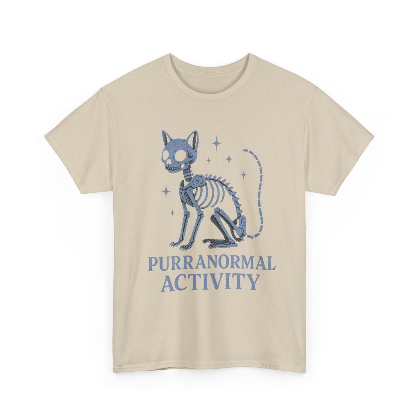 Purranormal Activity Cat Skeleton Tee, Unisex Halloween Shirt, Cute Cat Lover Gift, Spooky Graphic Tee, Casual Festive Wear