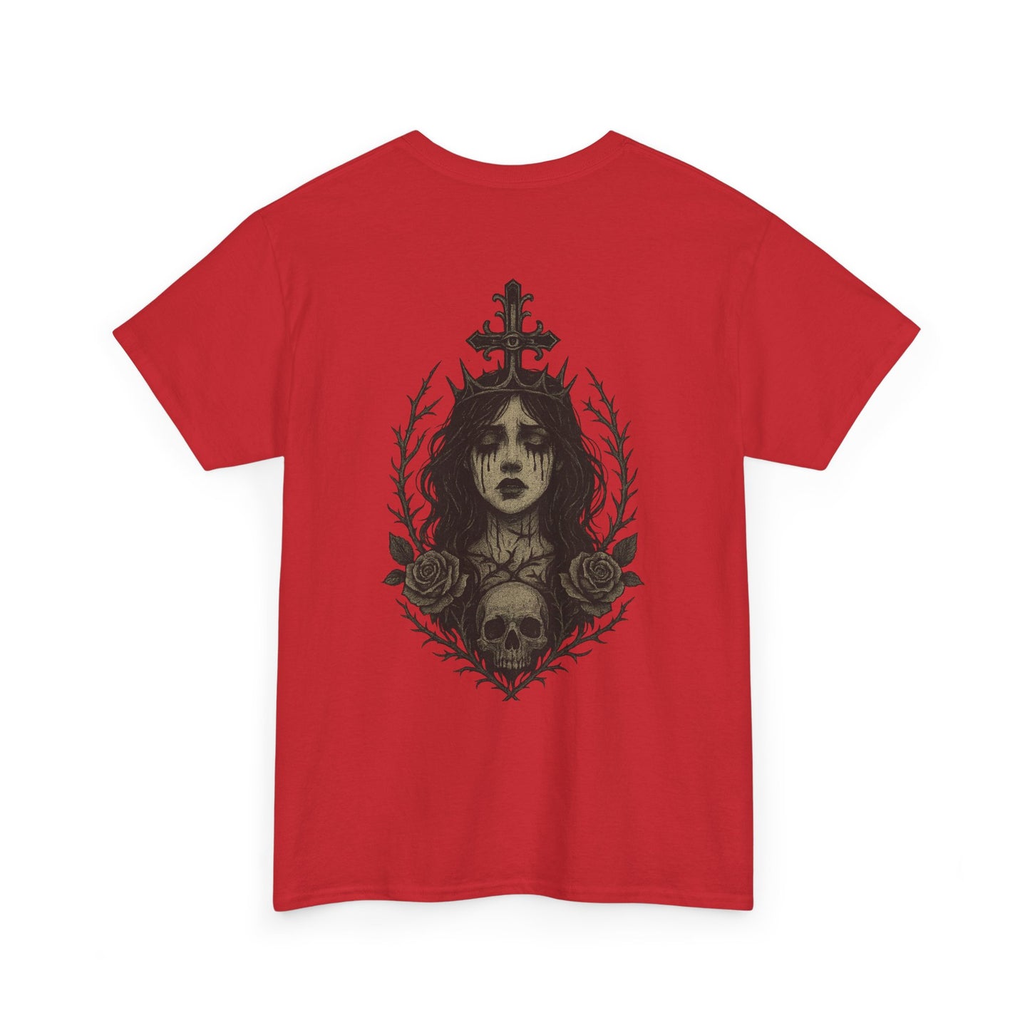 Gothic Lady Graphic Tee - Unisex Heavy Cotton Shirt, Bad Omen Alternative Fashion, Gift for Halloween, Outfit for Edgy Style, Unique Statement Top