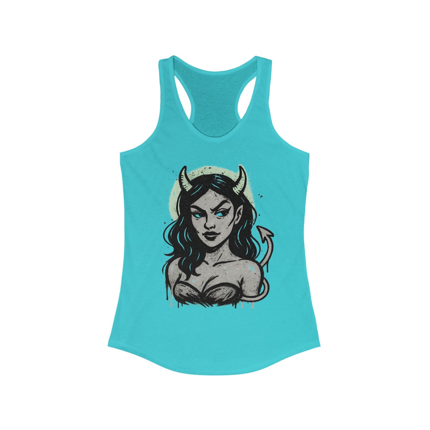 Gothic Style Tank Top, Women's Ideal Racerback Tank, Punk Fitness Apparel, Halloween Clothing, Edgy Summer Wear