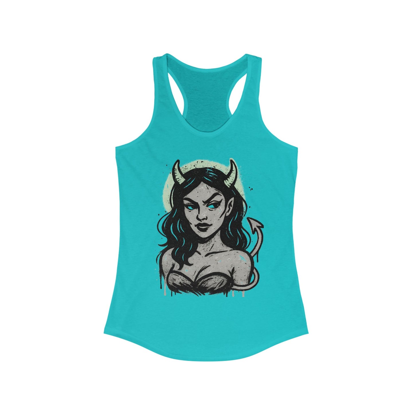 Gothic Style Tank Top, Women's Ideal Racerback Tank, Punk Fitness Apparel, Halloween Clothing, Edgy Summer Wear