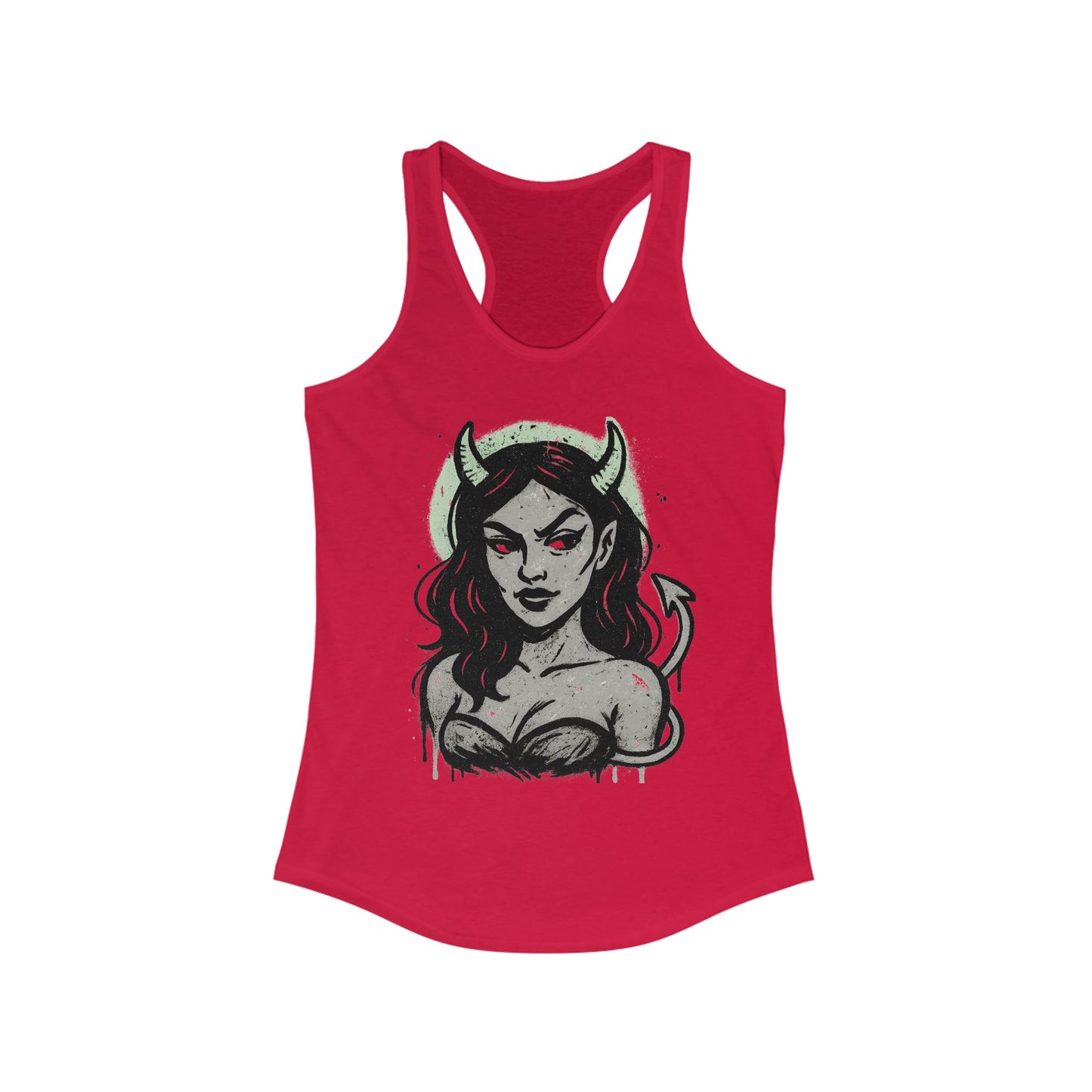 Gothic Style Tank Top, Women's Ideal Racerback Tank, Punk Fitness Apparel, Halloween Clothing, Edgy Summer Wear