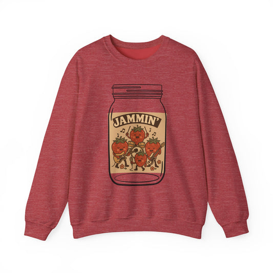 Strawberry Jam Band Sweatshirt - Musician Gift, Retro Rock Music Apparel for Jammers