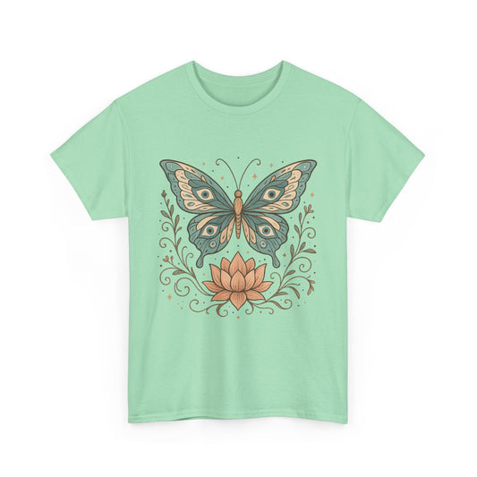Boho Butterfly Tee, Nature Lover Shirt, Unisex Cotton T-Shirt for Gifts Bohemian Style Apparel
