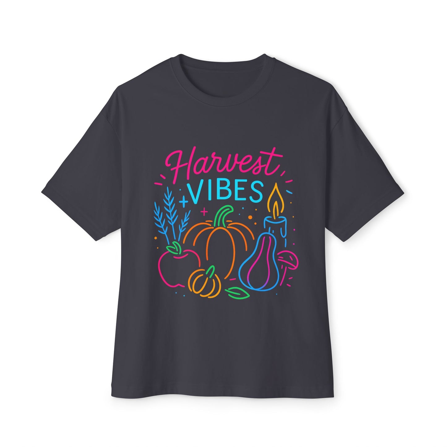 Harvest Vibes Oversized Tee, Fall Fashion, Relaxed Sweatshirt, Autumn Gift, Cozy Casual Top, Seasonal Style