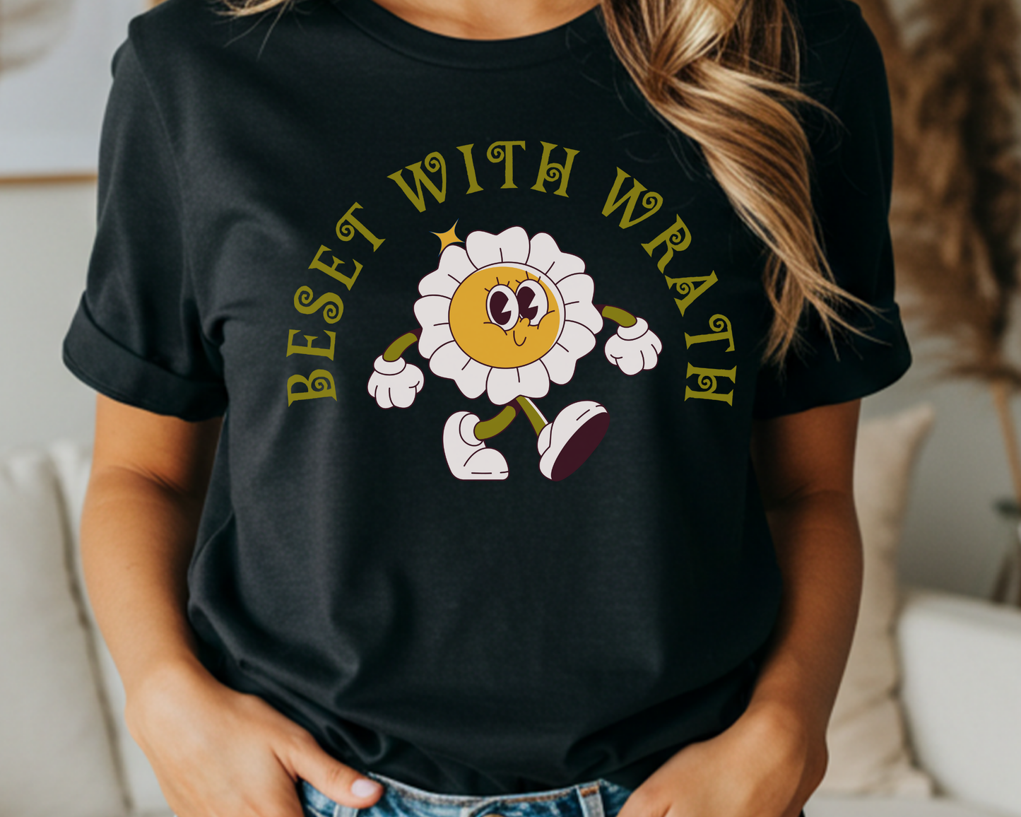 Funny Ironic Anger Management Character Graphic T-Shirt