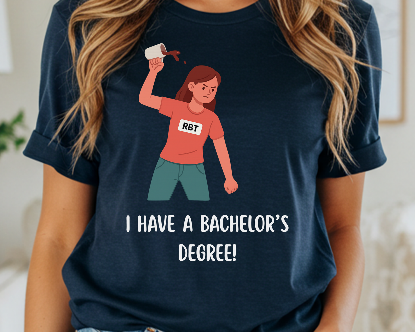 RBT Coffee Throw Tee: Behavior Technician ABA Therapy Gift for Women (Featuring Female RBT)