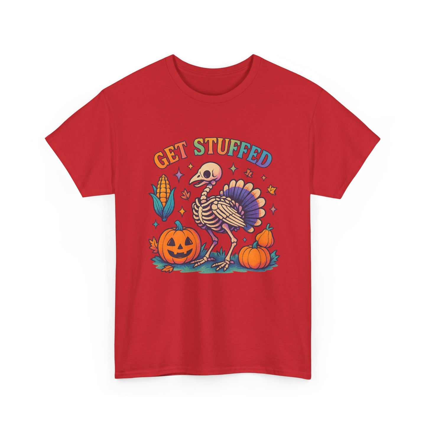 Funny Thanksgiving Unisex Tee - 'Get Stuffed' Graphic for Fall Celebrations, Casual Wear, Family Gatherings, Halloween Parties