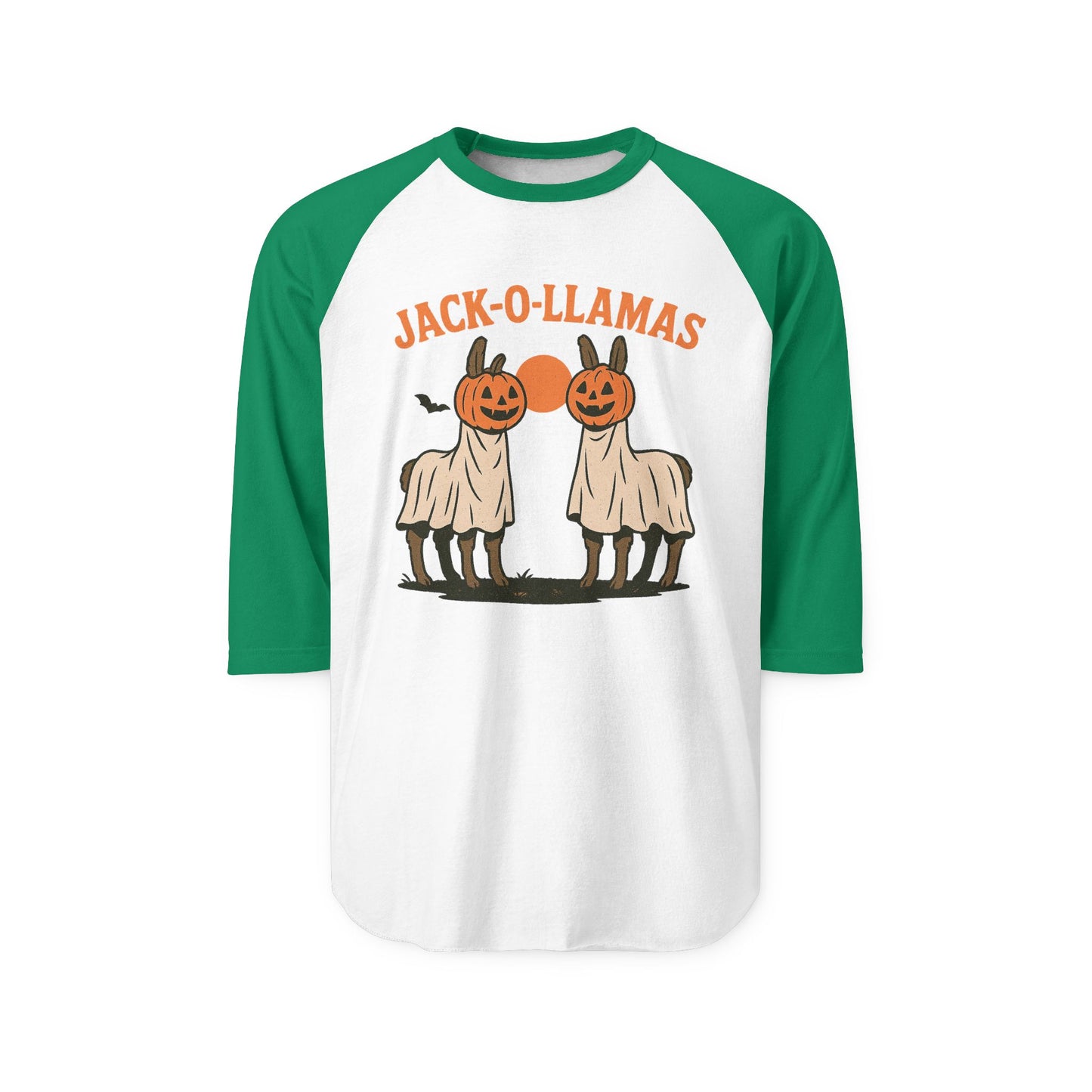 Jack-O-Llamas Halloween Raglan Shirt, Unisex Halloween Shirt, Fun Fall Apparel, Pumpkin Costume Tee, Halloween Party Outfit