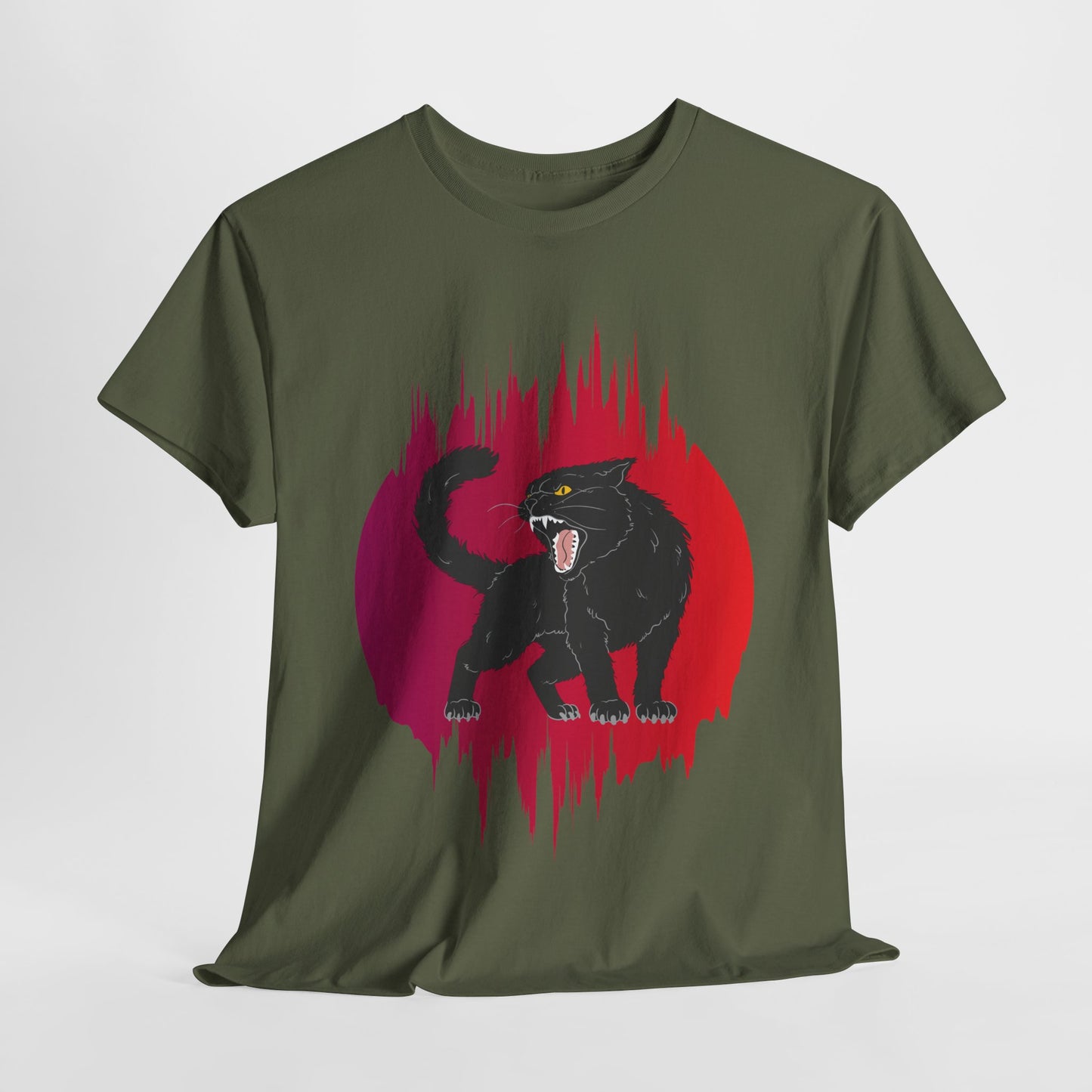 Hissing Black Cat Tee, Halloween Tshirt, for Cat Lovers