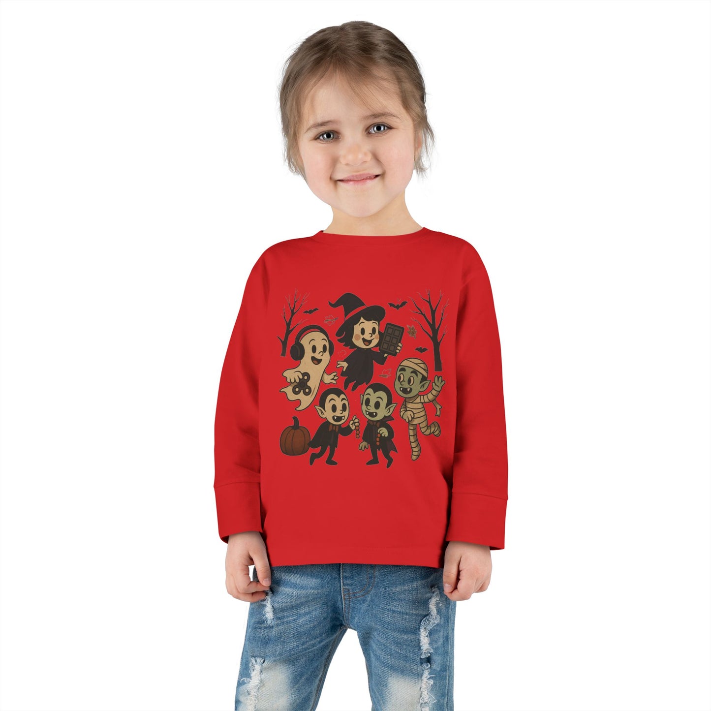 Halloween Toddler Long Sleeve Tee, Cute Ghosts and Monsters Kids Shirt, Toddler Halloween Costume, Trick or Treat Top, Spooky Gift for [...]