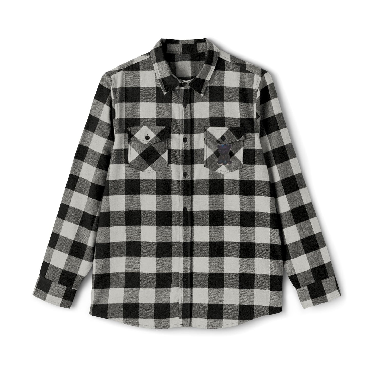Cozy Unisex Flannel Shirt with Punk Plush Panther Design - Perfect for Fall and Winter, Layering Essential, Gift for Him and Her