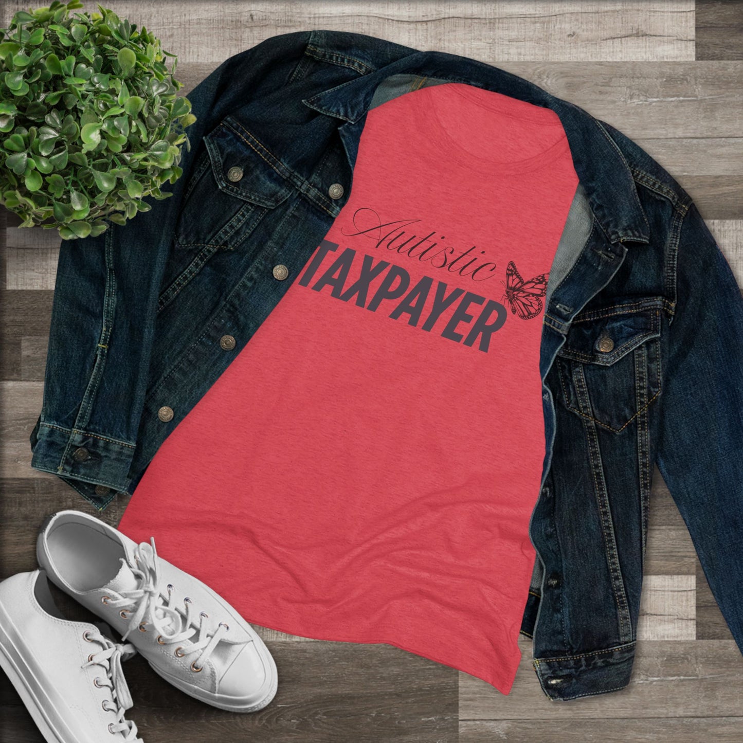 Women's Taxpayer Tee - Comfortable Triblend Slim Fit Shirt for Autism Awareness, Gift for Tax Season, Unique Style for Everyday Wear, [...]