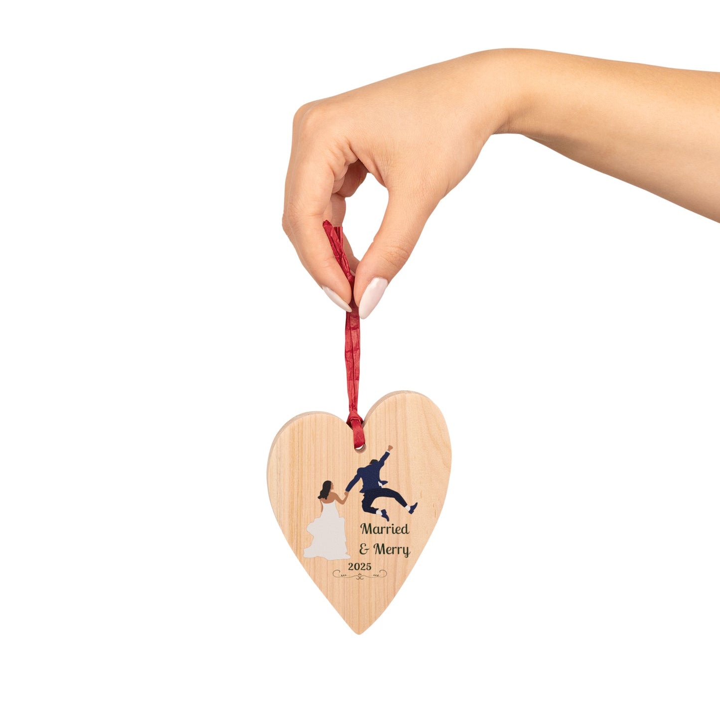 Wedding Wooden Ornaments 2025, Heart Decoration, Unique Gift for Newlyweds, Home Decor, Engagement Keepsake