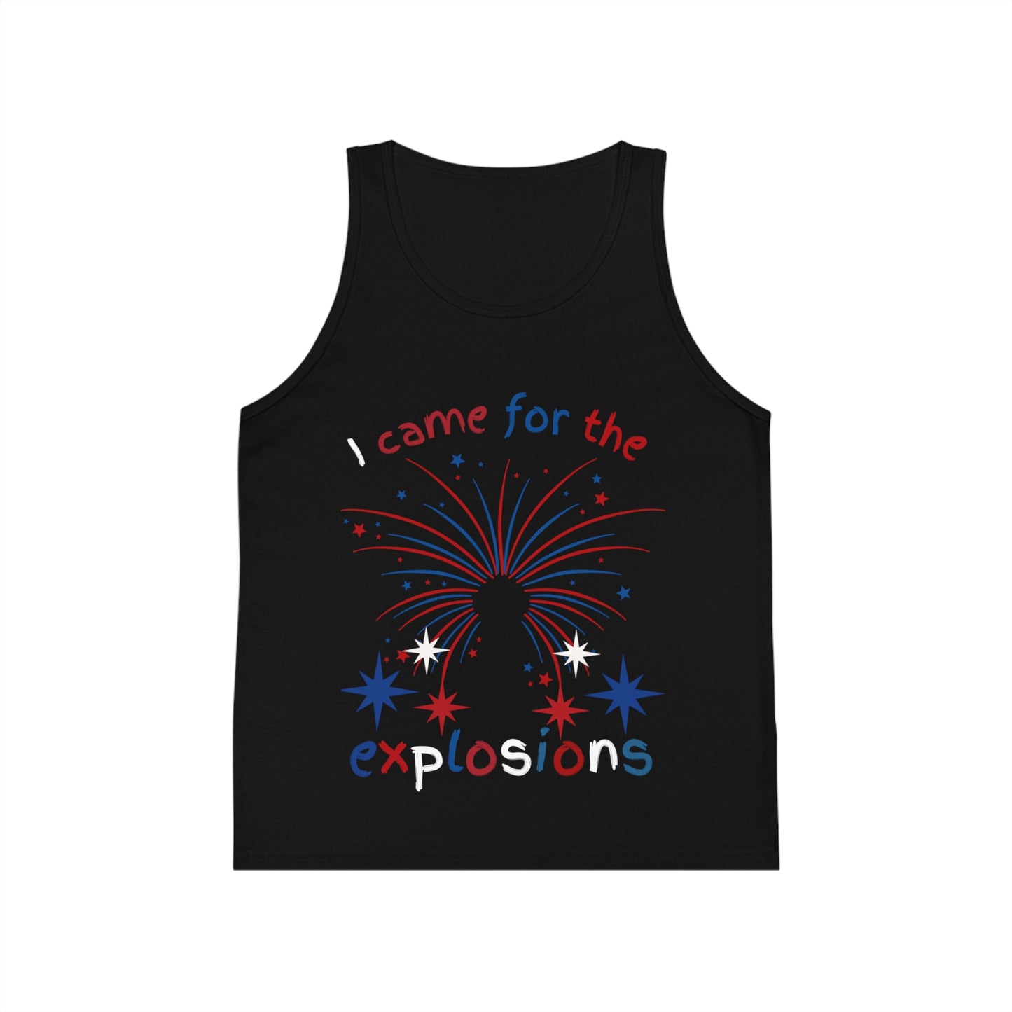 4th of July Kid's Tank Top, Fireworks Tank, Independence Day Outfit, Celebration Wear