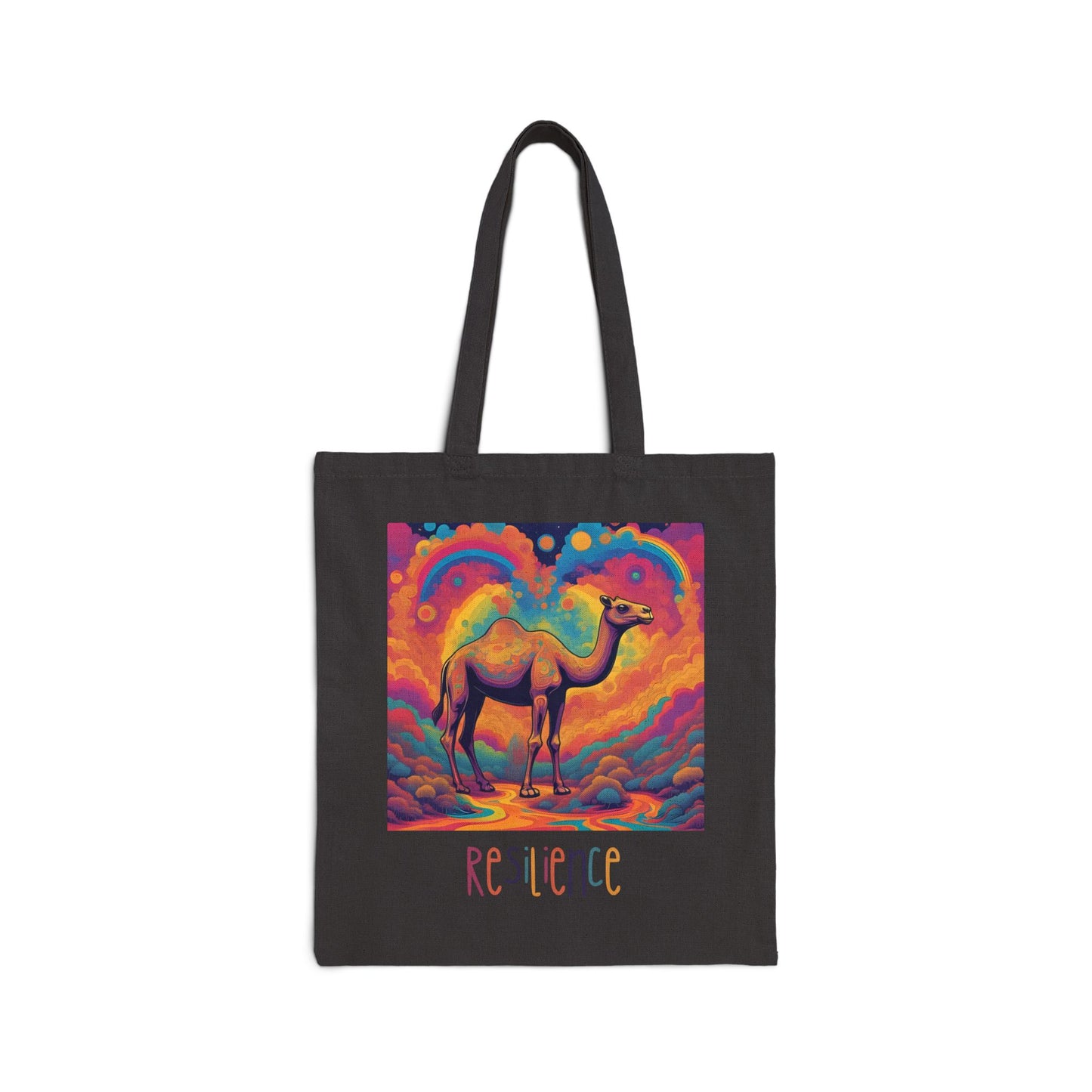 Resilience Camel Cotton Canvas Tote Bag | Eco-Friendly Shopping Bag, Inspirational Gift, Beach Bag, Art Carryall, Everyday Tote