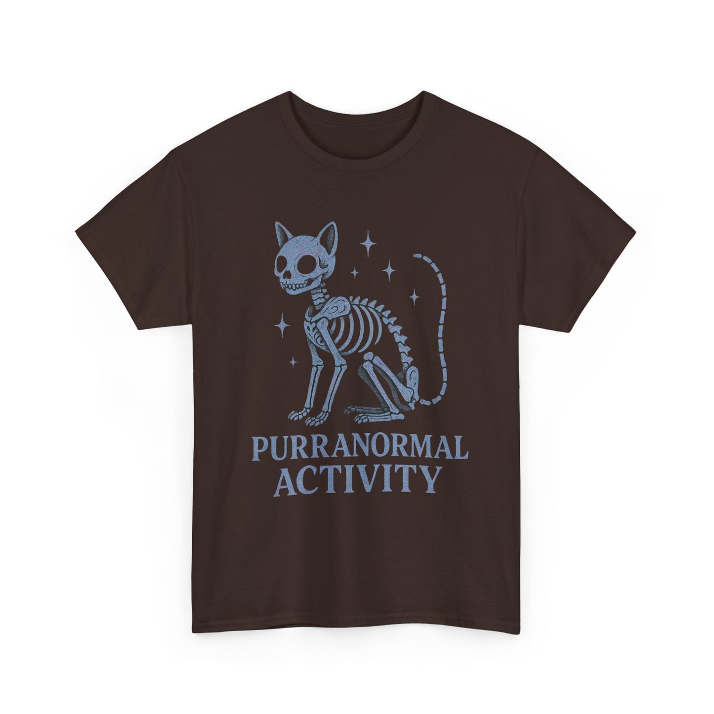Purranormal Activity Cat Skeleton Tee, Unisex Halloween Shirt, Cute Cat Lover Gift, Spooky Graphic Tee, Casual Festive Wear