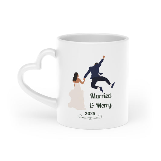 Newlyweds Heart-Shaped Mug | Perfect Gift for Couples, Christmas, Valentine's Day, Engagement, Wedding, Anniversary