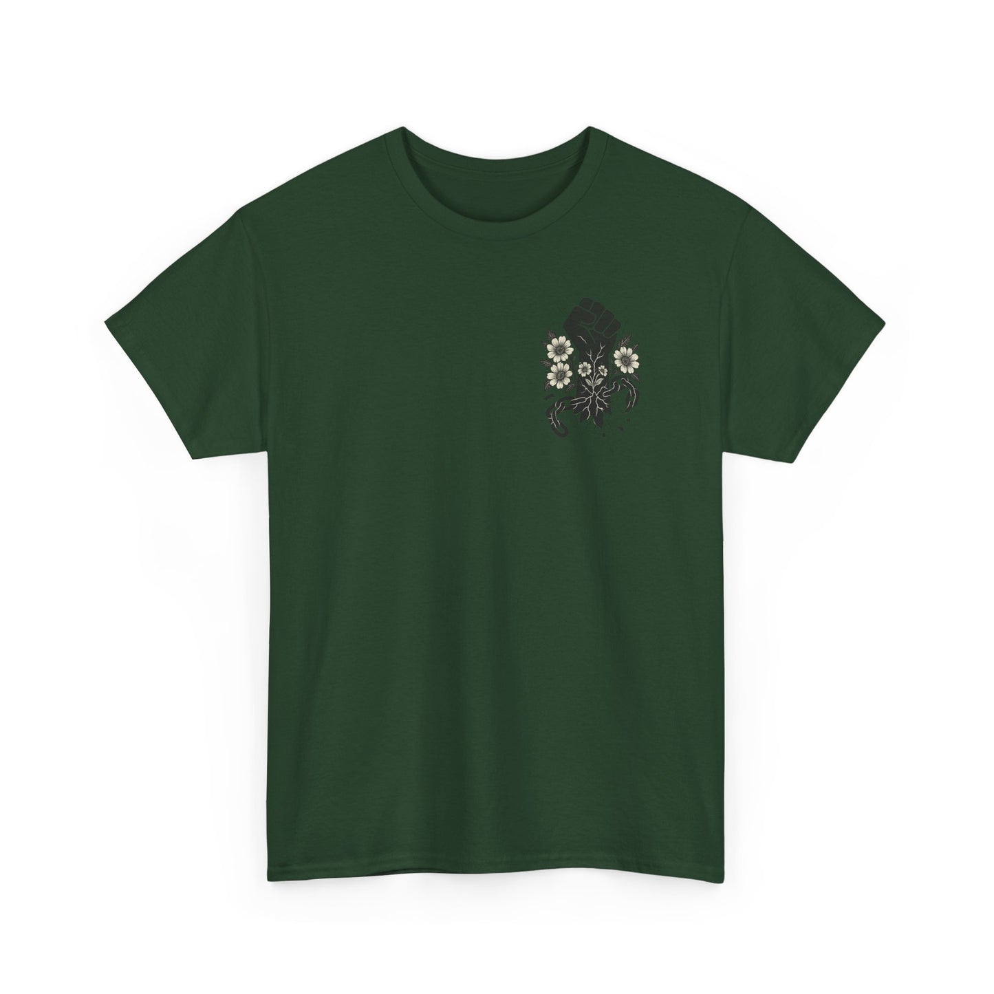 Empowering Statement Tee: Unisex Heavy Cotton Shirt, Protest Wear, Floral Design, Comfortable Casual Top, Activism Apparel