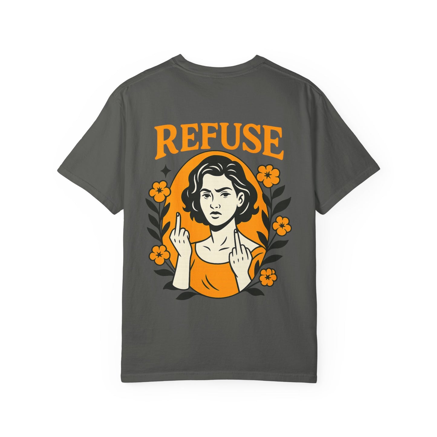 Trendy Graphic Tee for Bold Statement, Lemon & Refusal Design, Unisex Casual Wear, Gift for Friends, Streetwear Style
