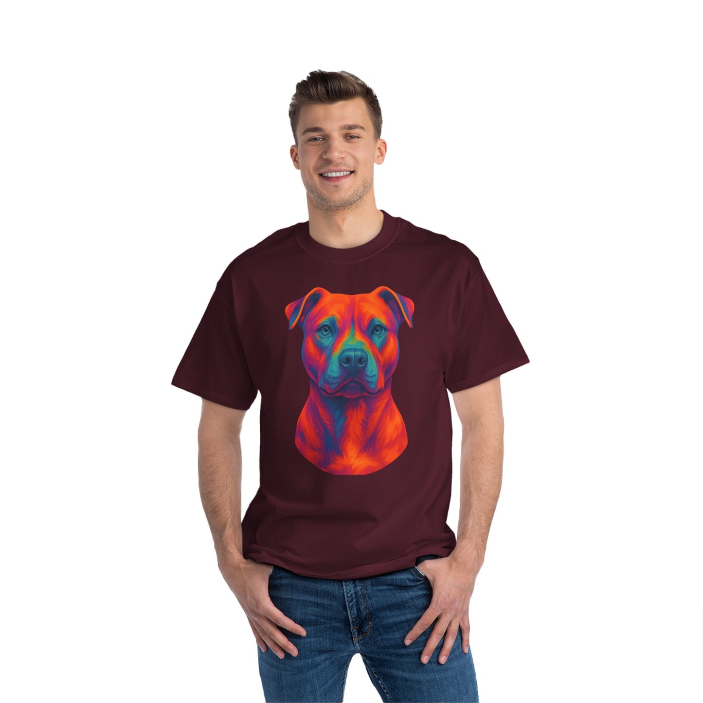 Vibrant Dog Lover's T-Shirt, Pet Apparel, Short-Sleeve Tee, Colorful Canine Art, Gift for Dog Owners, Animal Lover Fashion