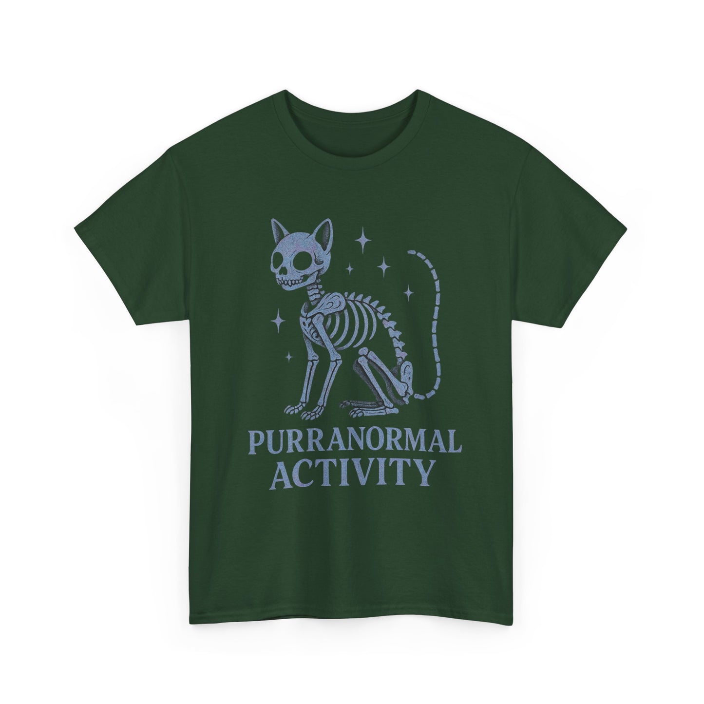 Purranormal Activity Cat Skeleton Tee, Unisex Halloween Shirt, Cute Cat Lover Gift, Spooky Graphic Tee, Casual Festive Wear