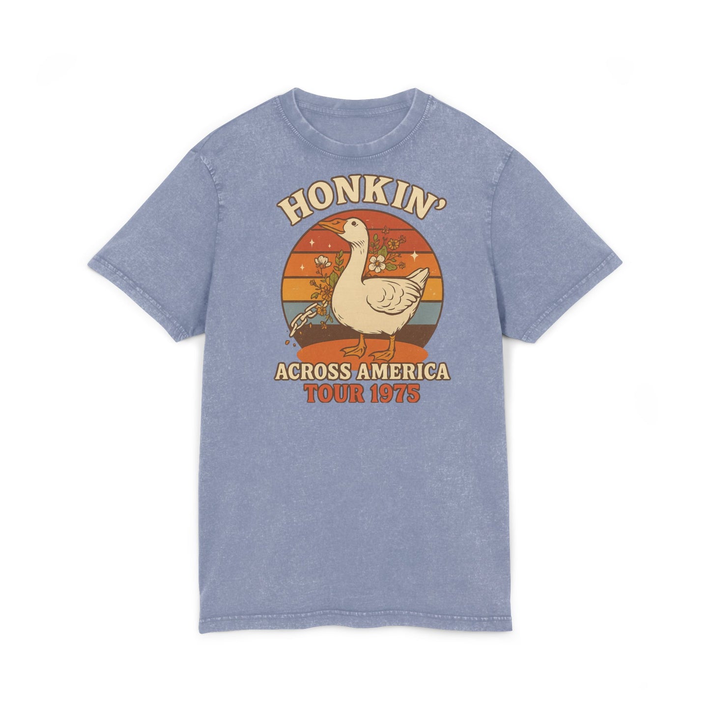 Retro Graphic Tee, Vintage Acid Wash Shirt, Goose Tour T-Shirt, Gifts for Nature Lovers, Casual Summer Outfit
