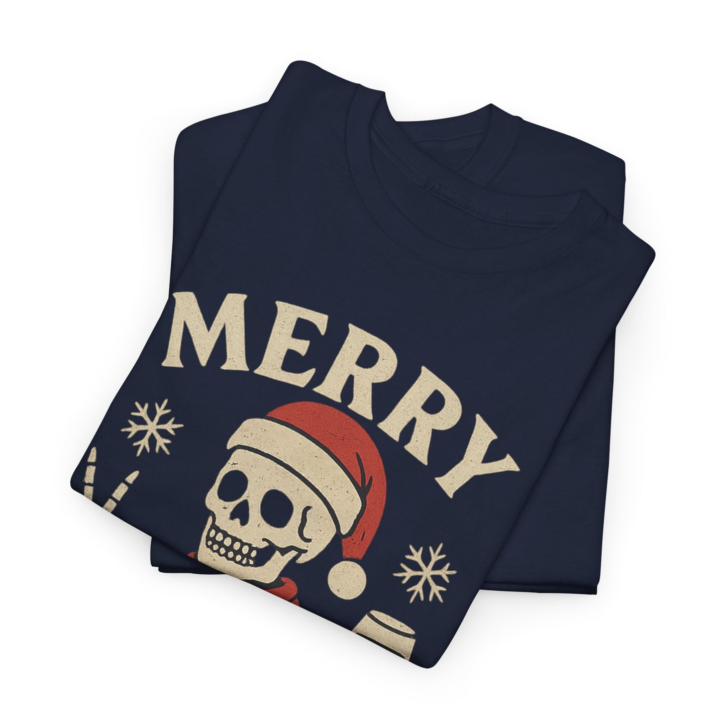 Merry Decay Skeleton Tee, Halloween Shirt, Holiday Graphic Tee, Unisex Casual Wear, Vintage Christmas Apparel
