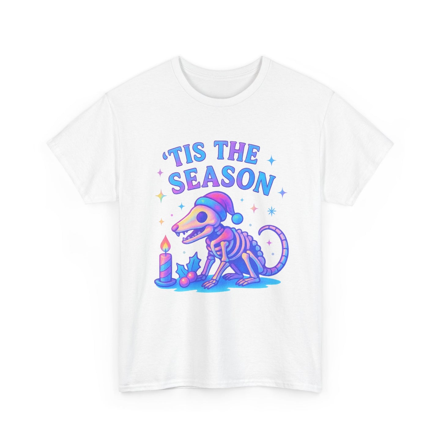 Skeleton Holiday Vibes Tee, Fun Unisex T-Shirt, Halloween, Christmas, Dog Lover Shirt, Unique Graphic Tee, Casual Wear