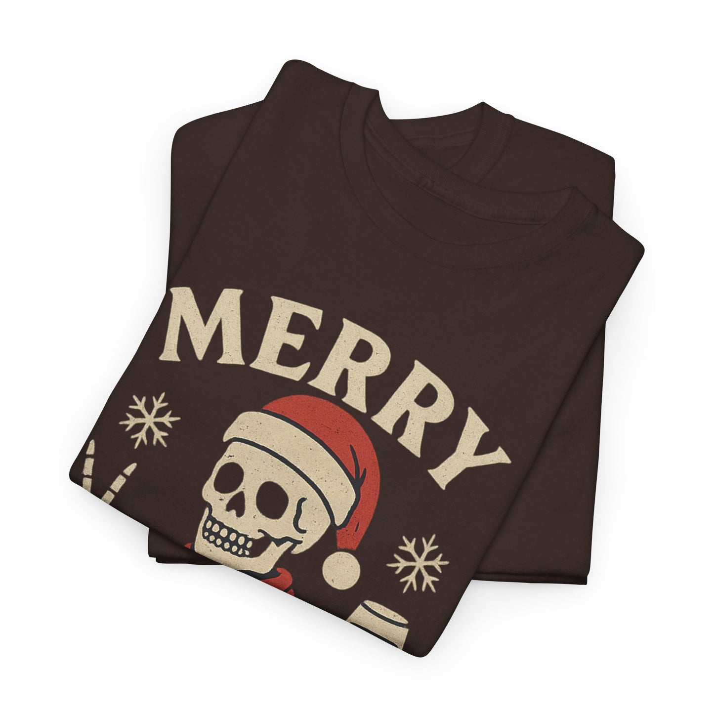Merry Decay Skeleton Tee, Halloween Shirt, Holiday Graphic Tee, Unisex Casual Wear, Vintage Christmas Apparel