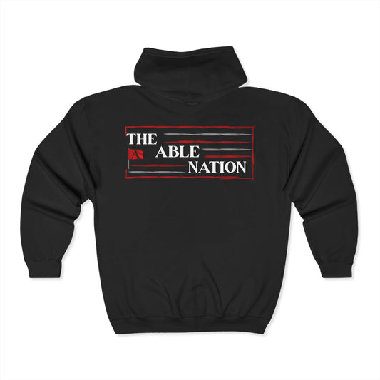 The Able Nation Fleece Zip-Up Hoodie – Warmth with a Message Oversized Sweatshirt for Every Occasion, Casual Wear, Gift for Him/Her, Athleisure, Trendy Style