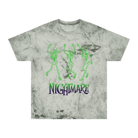 Unisex Skeleton Dance T-Shirt, Tie-Dye Tee, Halloween Apparel, Spooky Fashion, Casual Wear, Unique Gift