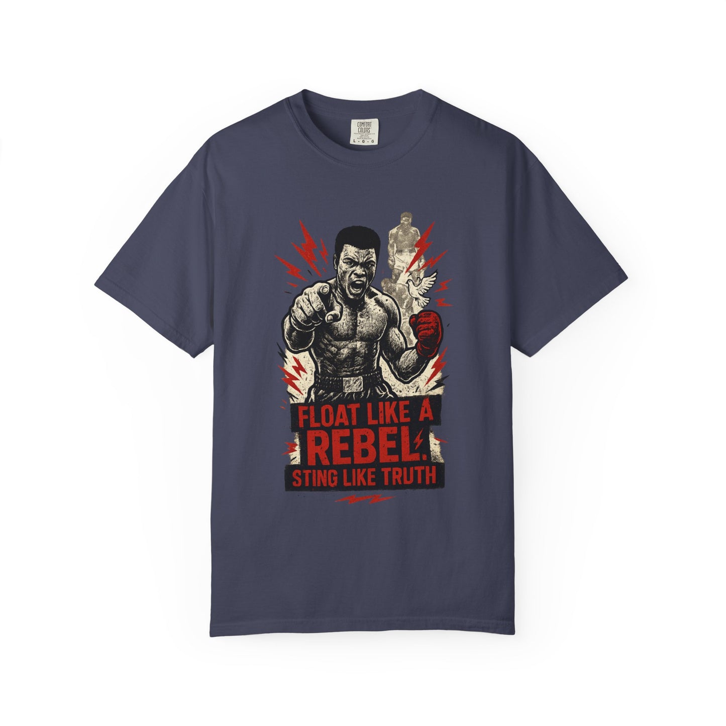 Rebel Spirit T-Shirt, Muhammad Ali Shirt, Gift for Fighters, Motivational Tee for Boxing Fans, Unisex Casual Wear, Sports Enthusiast Shirt