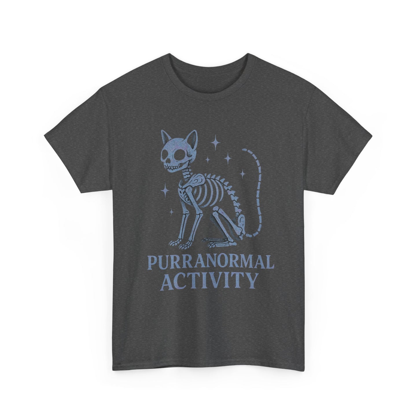 Purranormal Activity Cat Skeleton Tee, Unisex Halloween Shirt, Cute Cat Lover Gift, Spooky Graphic Tee, Casual Festive Wear