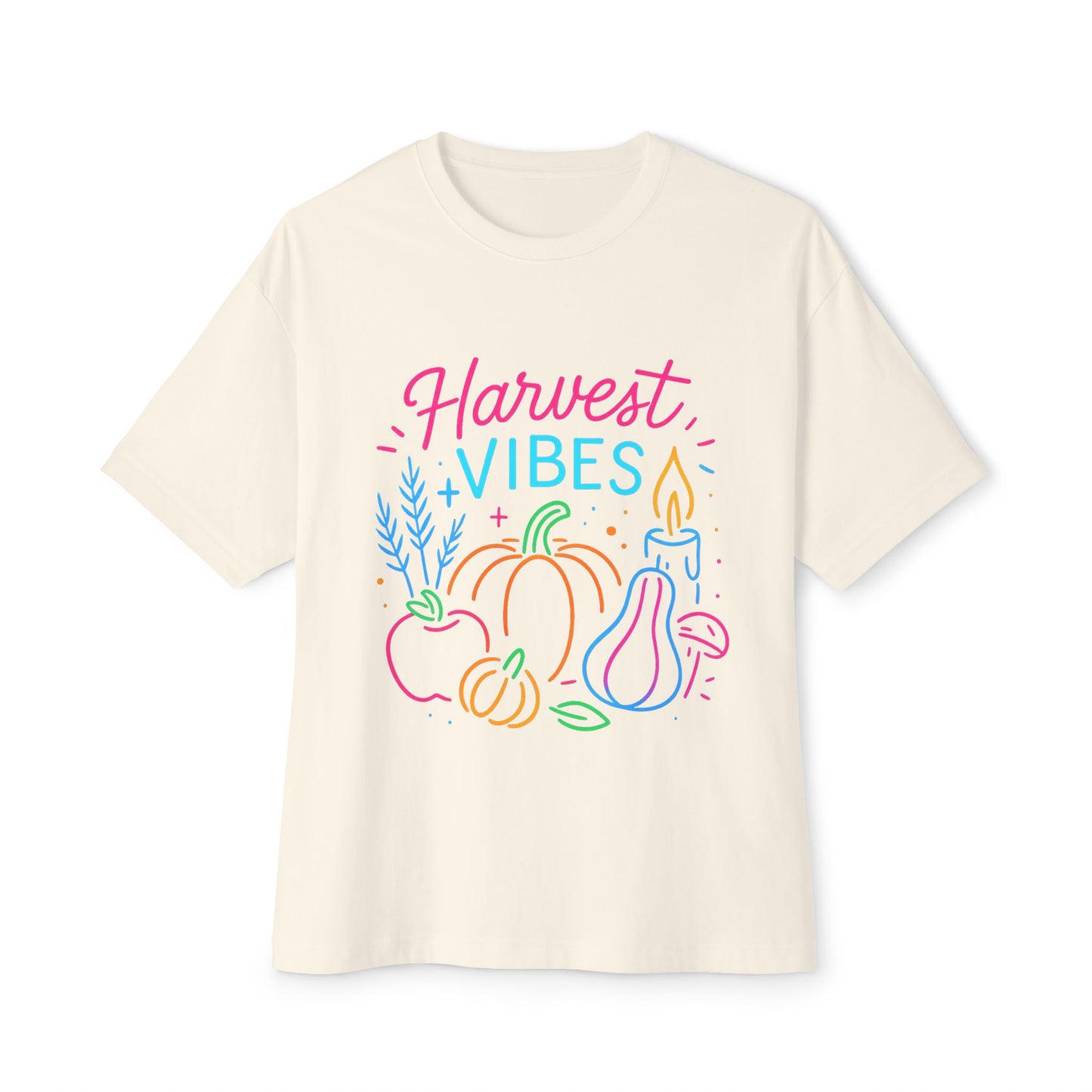 Harvest Vibes Oversized Tee, Fall Fashion, Relaxed Sweatshirt, Autumn Gift, Cozy Casual Top, Seasonal Style