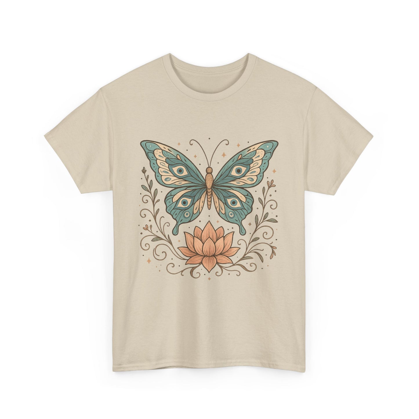 Boho Butterfly Tee, Nature Lover Shirt, Unisex Cotton T-Shirt for Gifts Bohemian Style Apparel