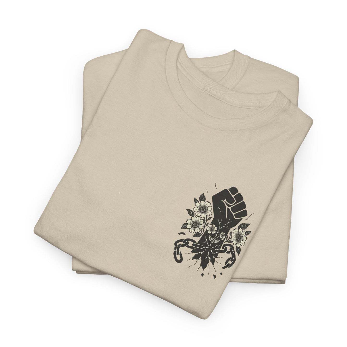 Empowering Statement Tee: Unisex Heavy Cotton Shirt, Protest Wear, Floral Design, Comfortable Casual Top, Activism Apparel