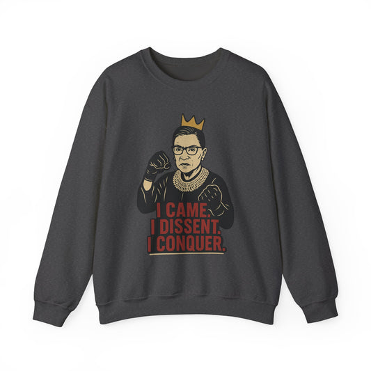 RBG Inspired Crewneck Sweatshirt, Gift for Activists, Cozy Apparel, Dissent Quote Pullover, Statement Sweatshirt